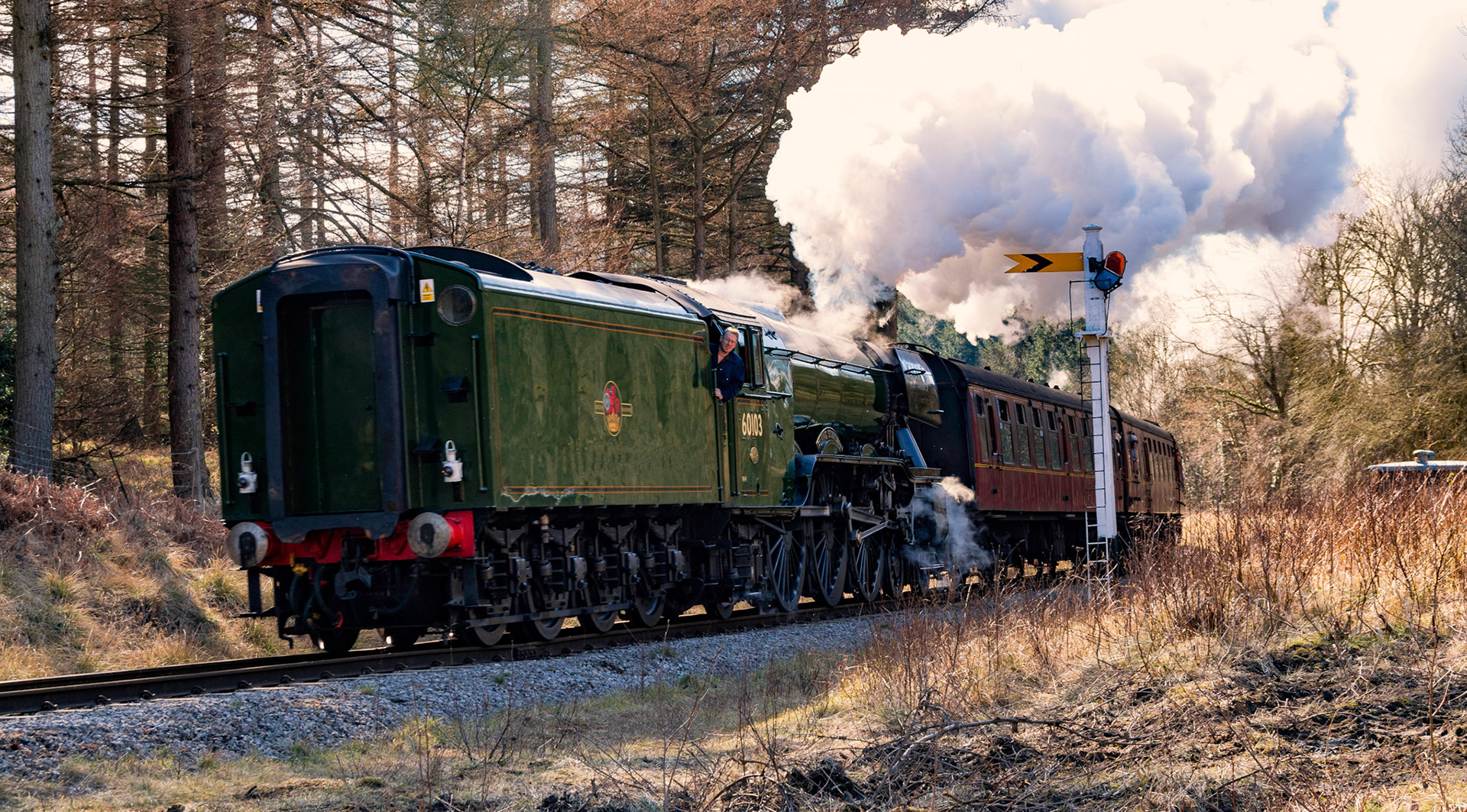 A3 60103 Flying Scotsman heading north through into Newtondale