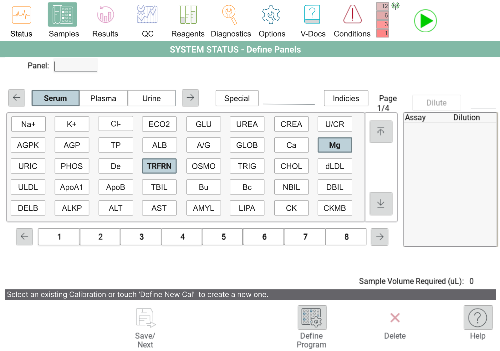 Samples: System Status Section