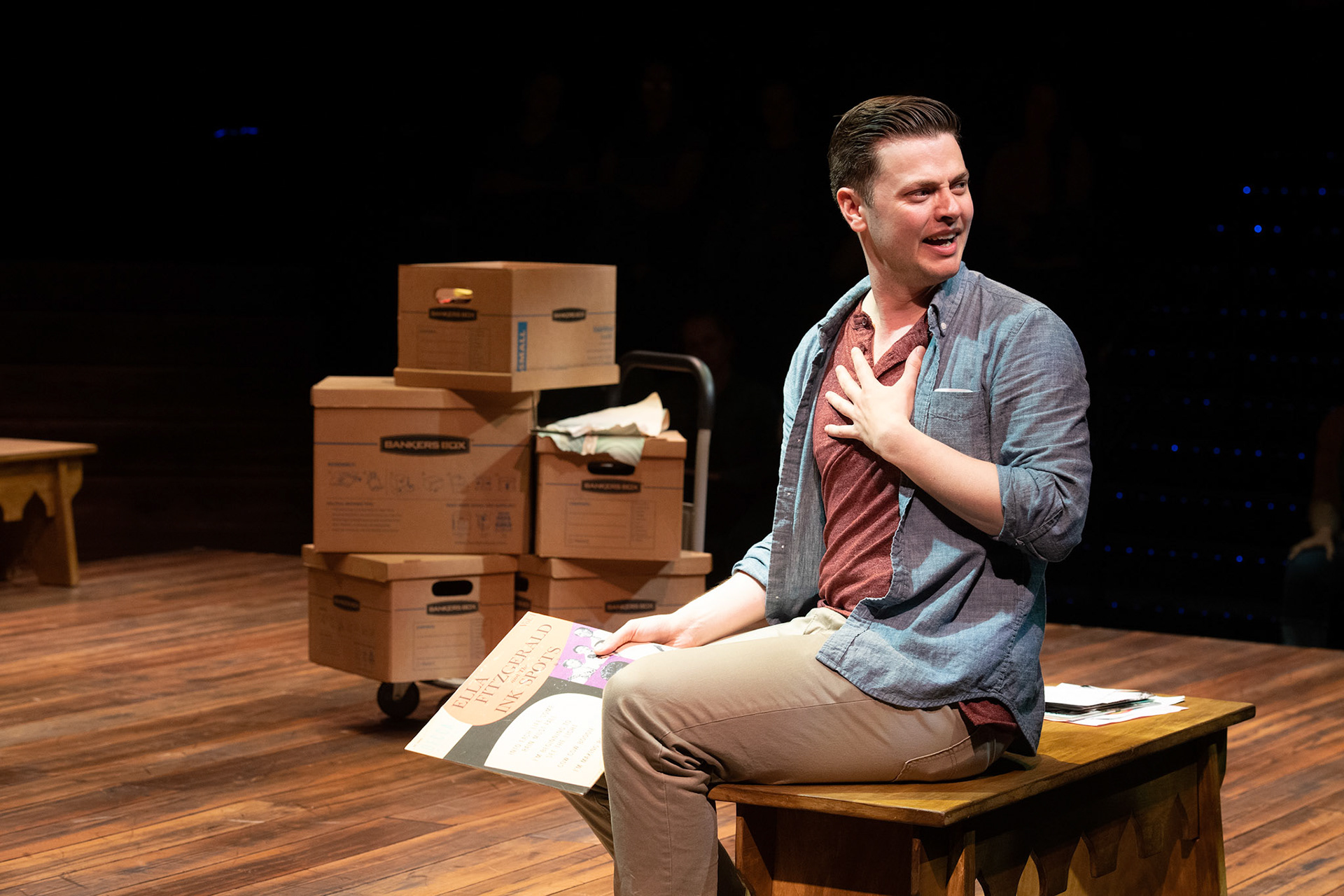 Michael Doherty in the Utah Shakespeare Festival’s 2019 production of Every Brilliant Thing. (Photo by Karl Hugh. Copyright Utah Shakespeare Festival 2019.)