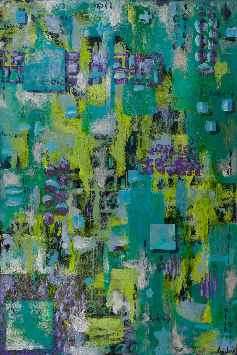 Digital Sea - oil and acrylic on linen