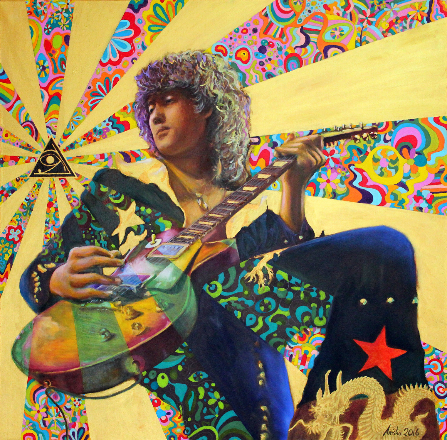 Jimmy Page - 2016 - oil on canvas