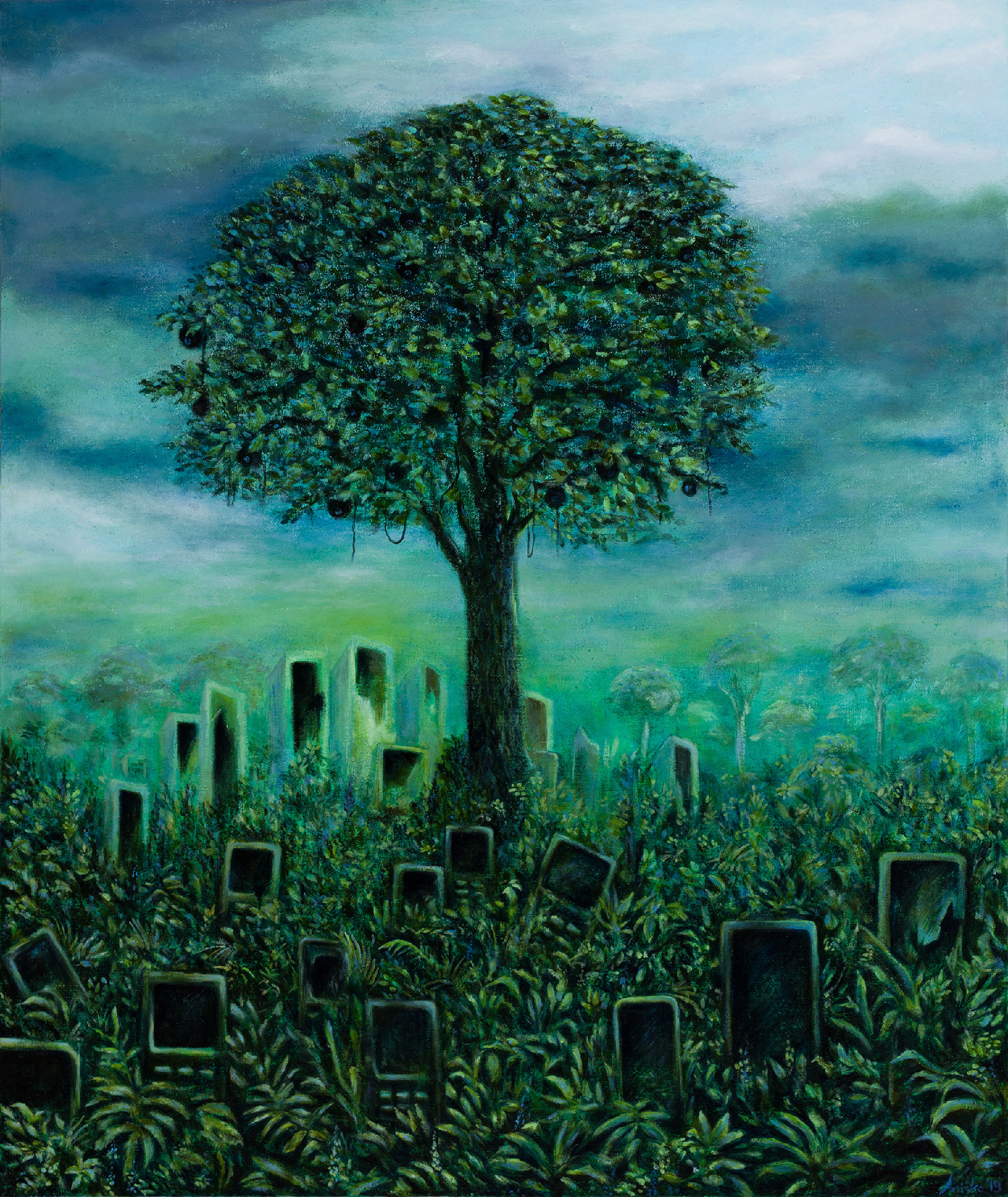 Digital Tree - 2019 - oil on linen