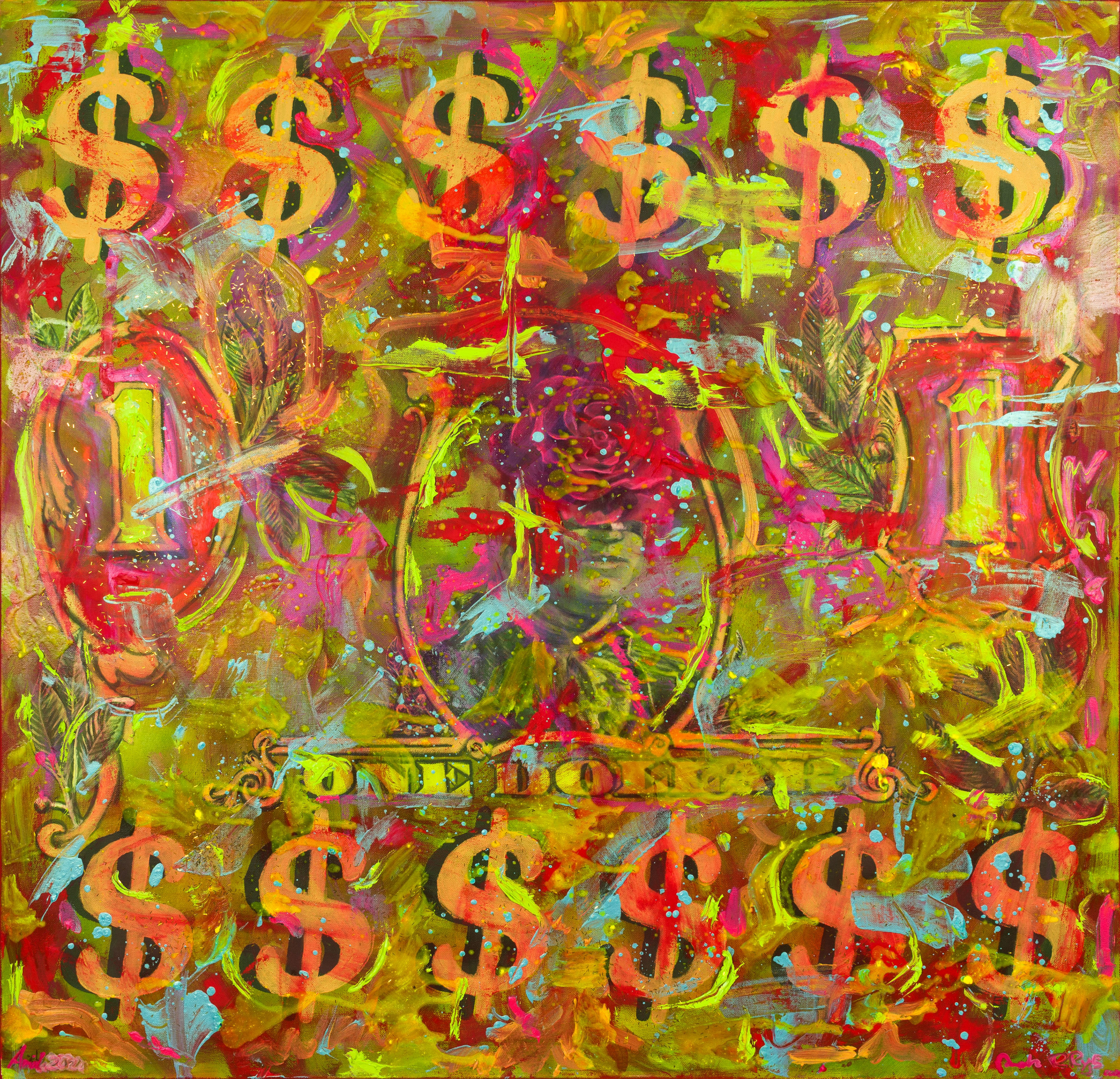 American Dollar - 2020 - oil and plastic on canvas