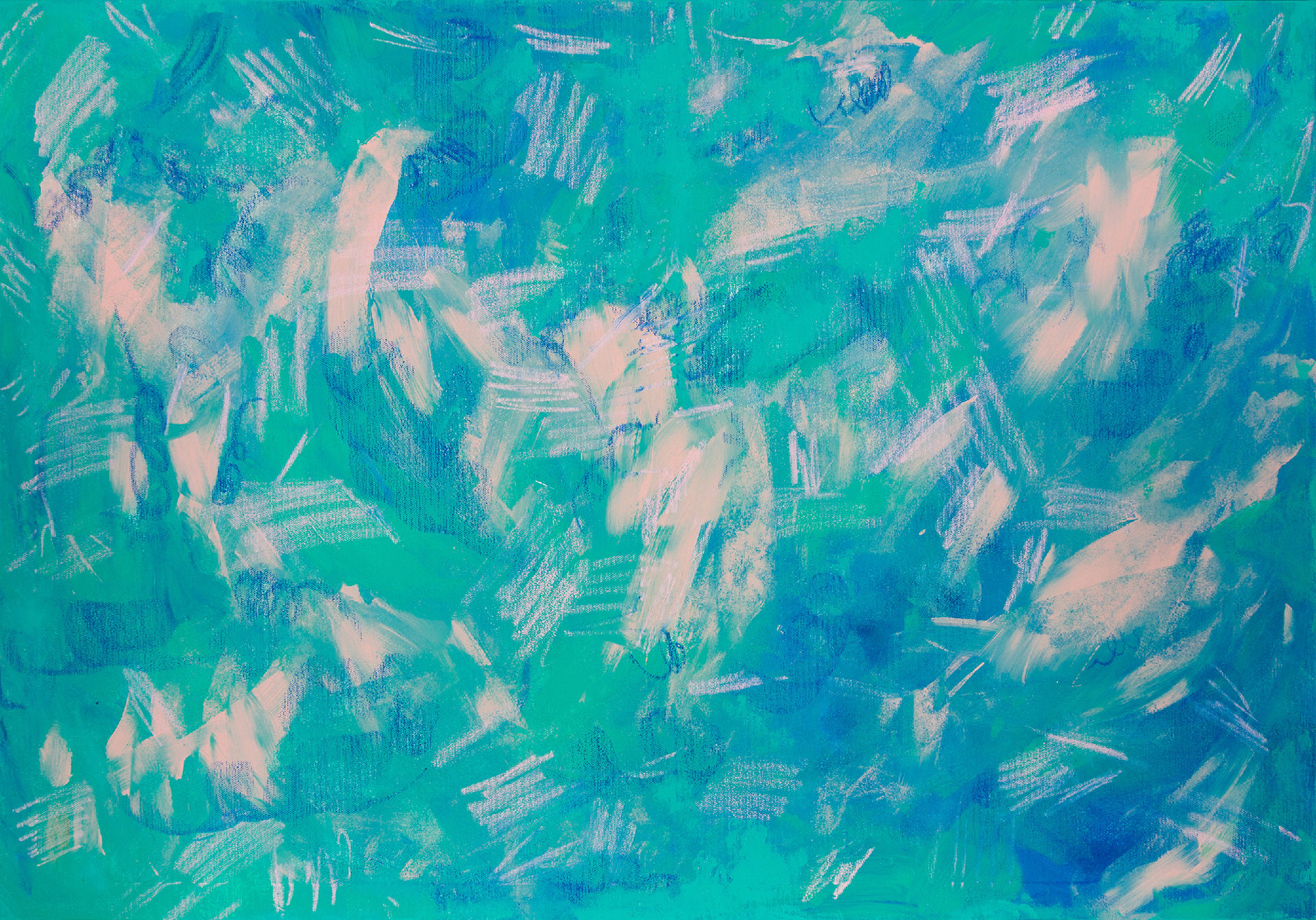 Pink Beach - 2018 - oil, acrylic and oil pastel on canvas ft. Pamela Rys