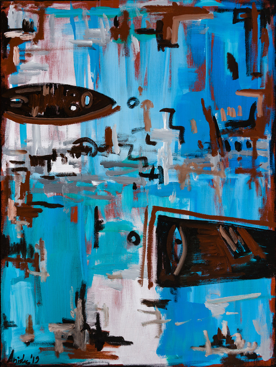 The Couple - oil and acrylic on canvas