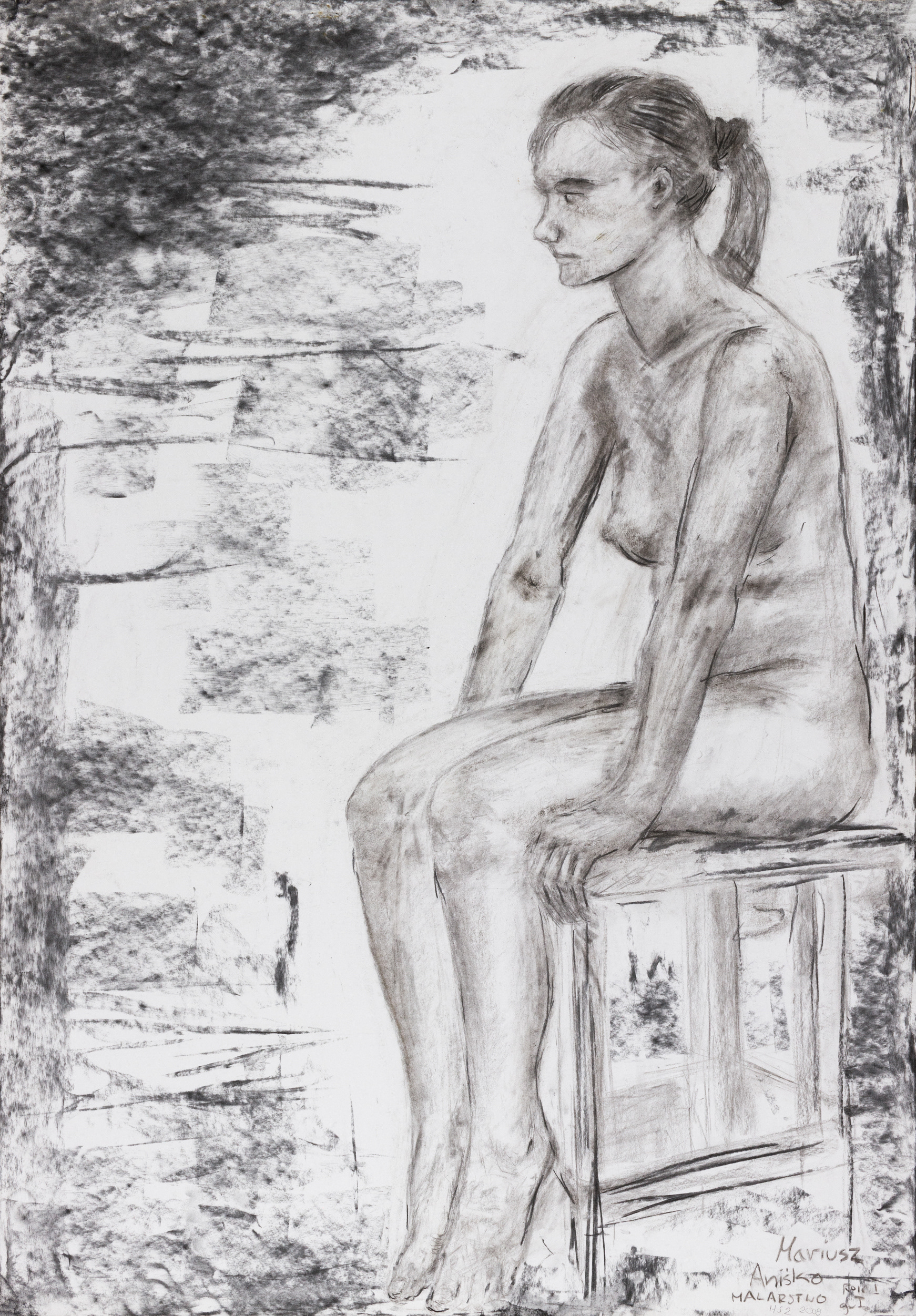 Human Study 2 - 2009 - charcoal on paper