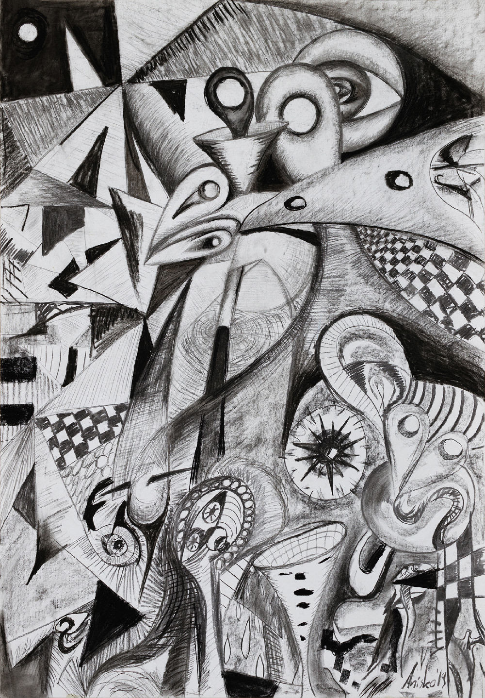 The Road Less Travelled - charcoal on paper