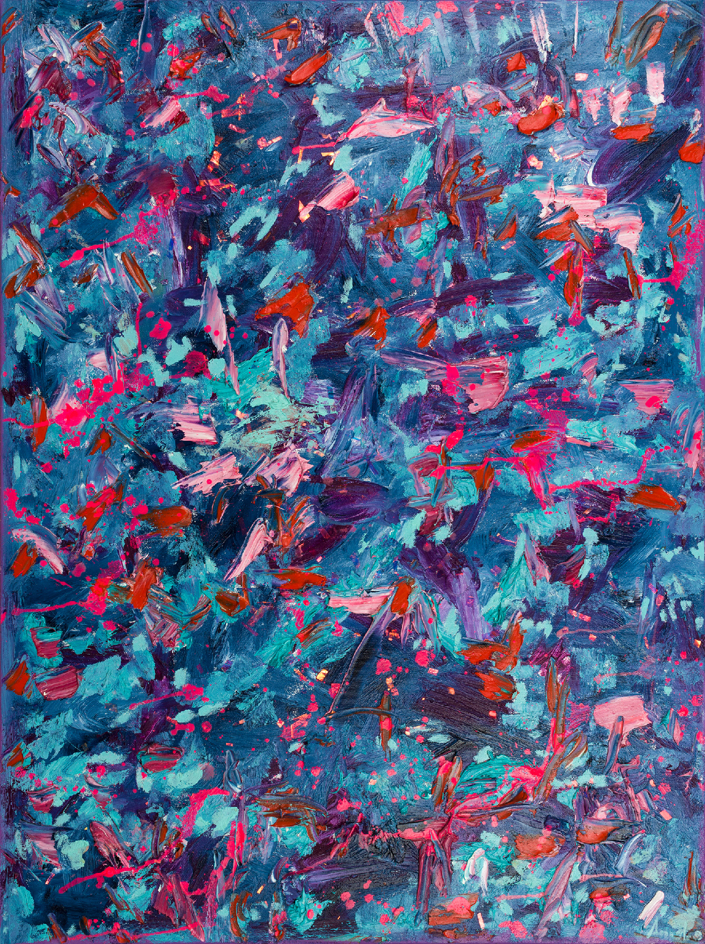 Blue and Pink - 2019 - oil and plastic on canvas