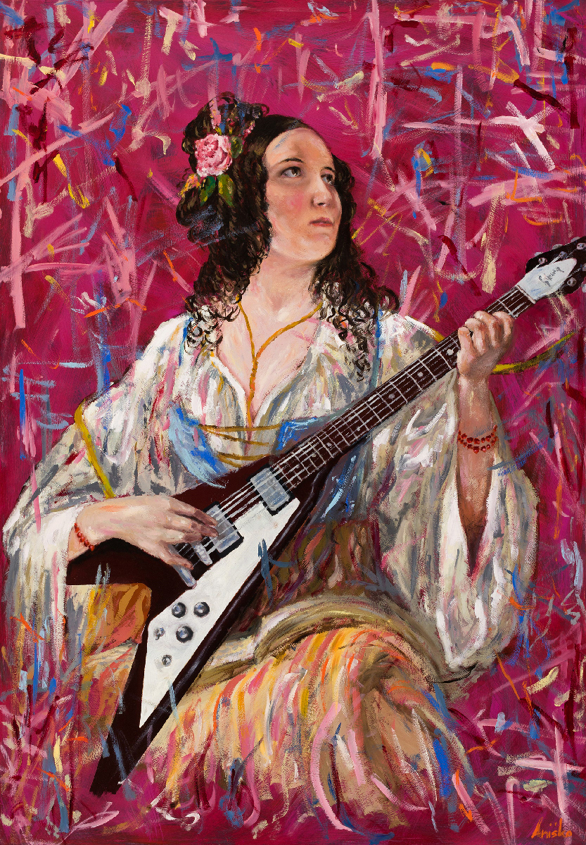 Rock Player - oil on MDF panel