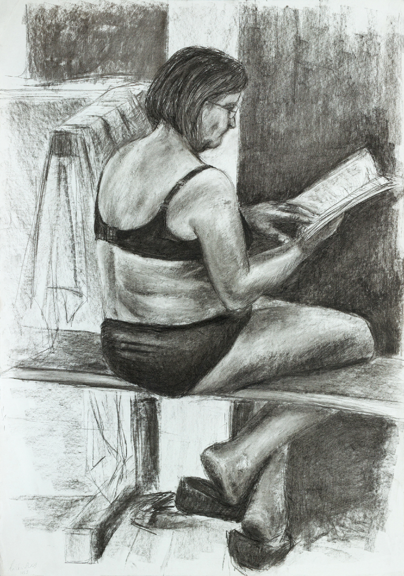 Human Study 9 - 2009 - charcoal on paper