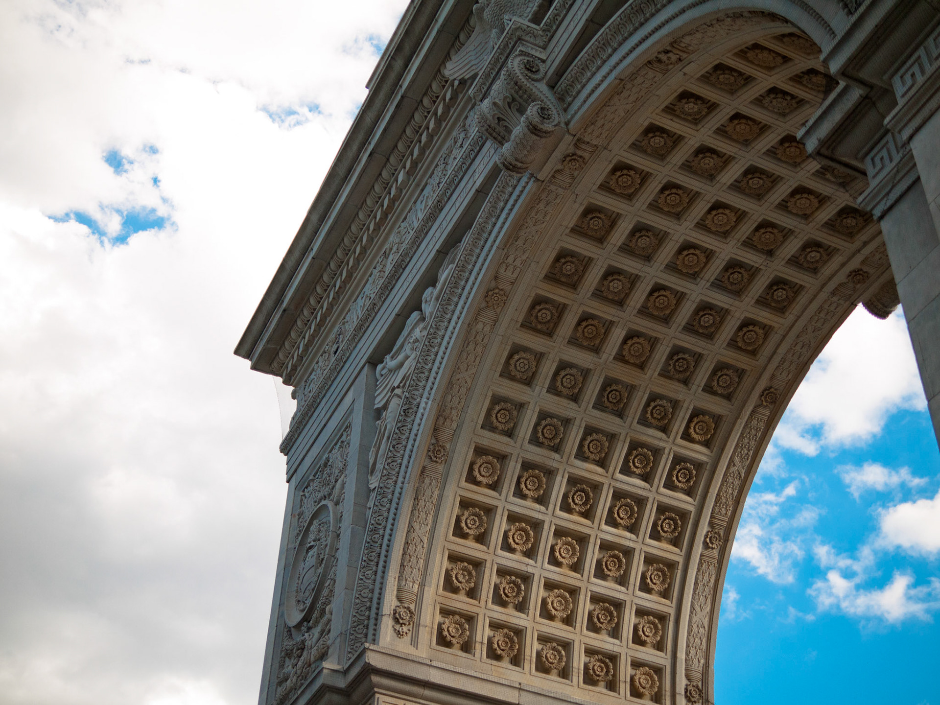 Under the Washington Square Arch.