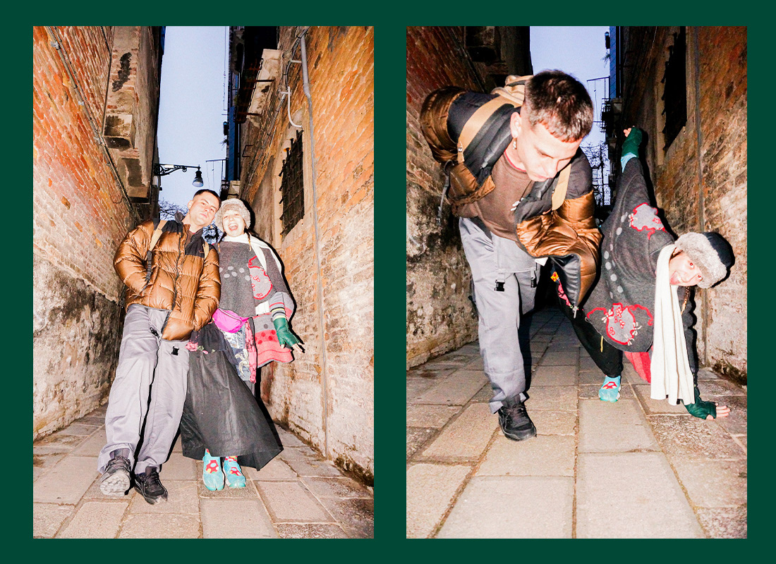 Venetian friends wear