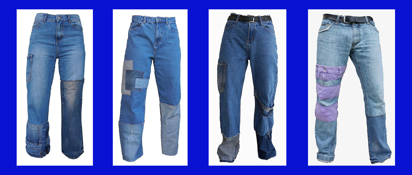 Recycled patch denim jeans (d