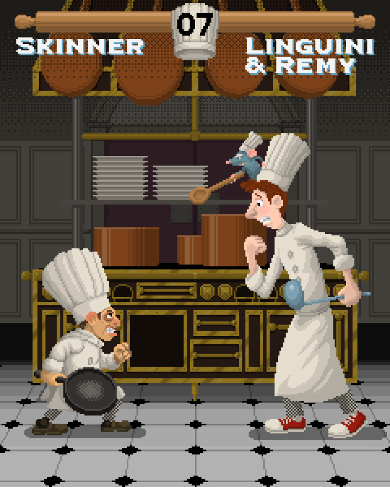 Ratatouille - Skinner Vs. Linguini & Remy
