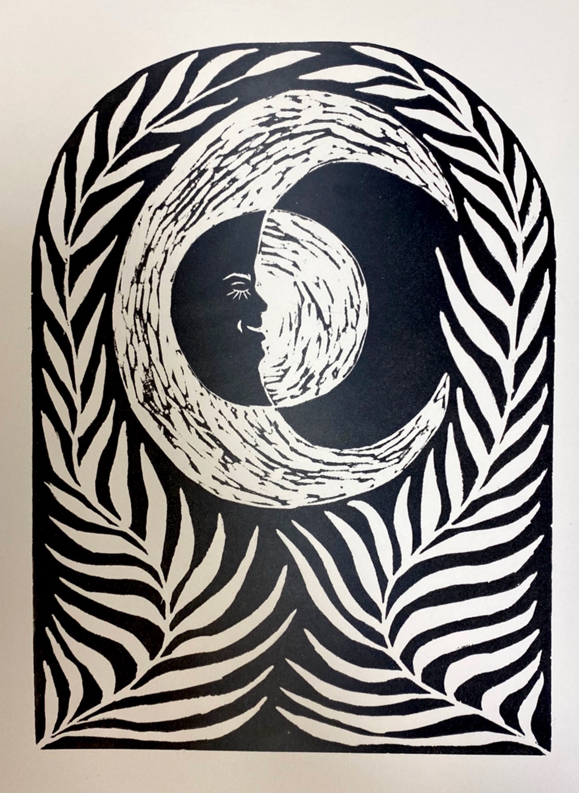 Moon Moon Moon. Linocut. (November 2021)