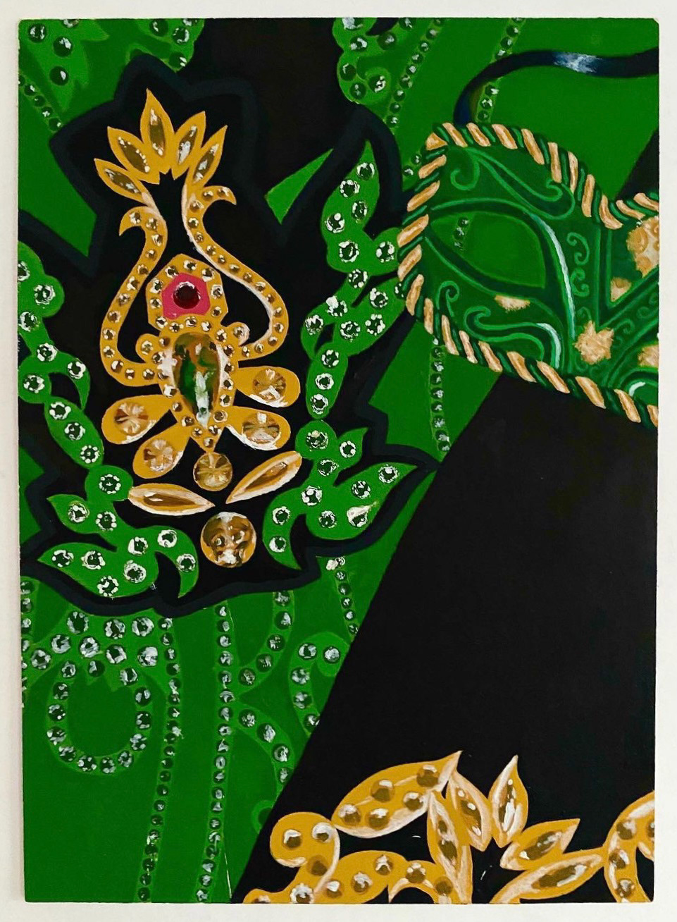 Dancing in NOLA. Acrylic on pasteboard. (Fall 2018)