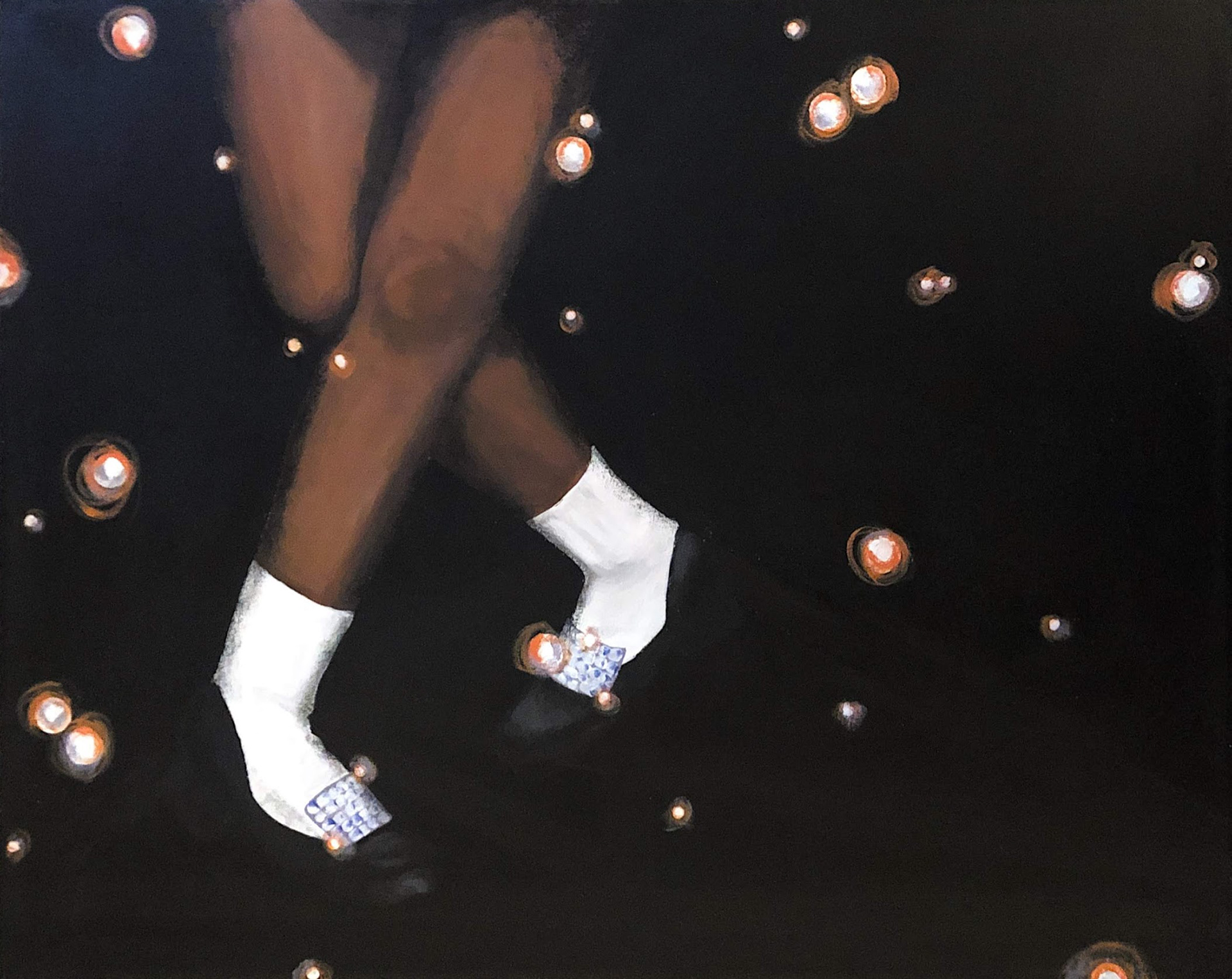 Stage Presence. Acrylic on handmade canvas. (December 2019)