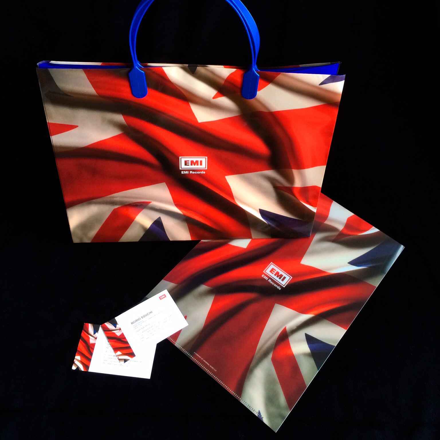 EMI Records (Paper bag, Plastic folder, Business card)