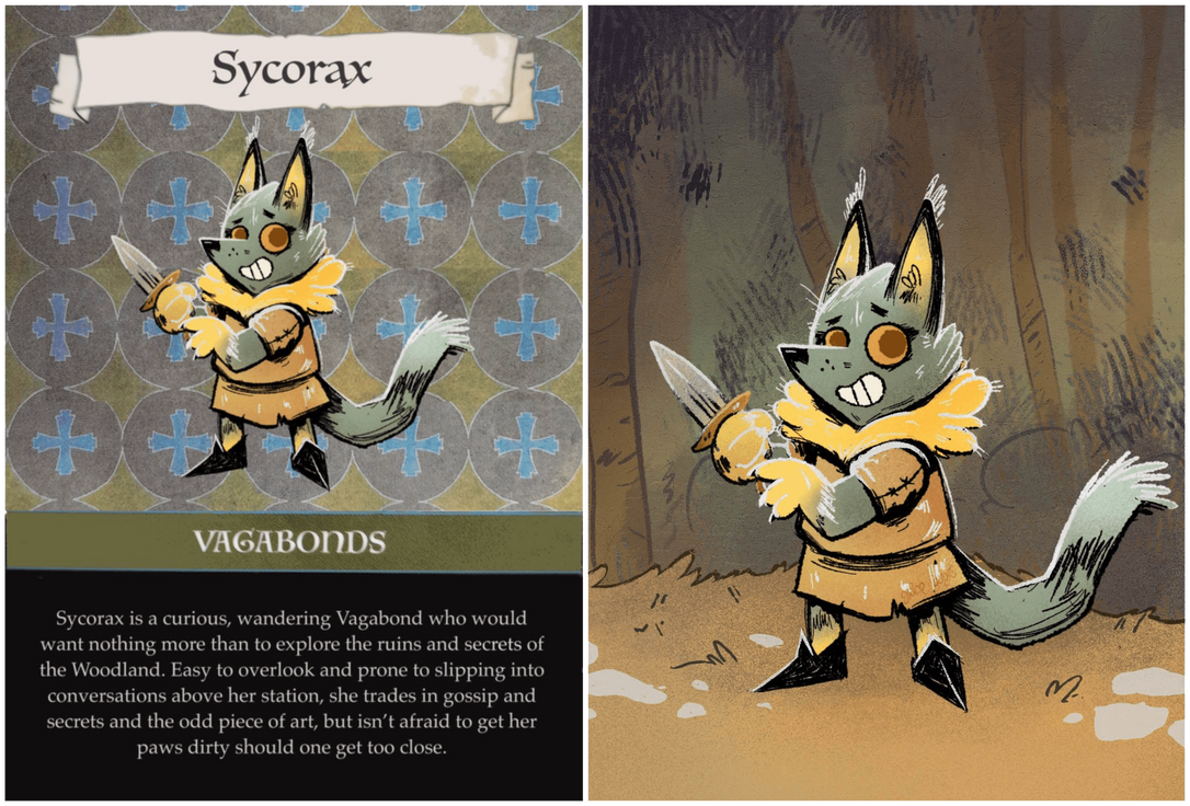 My Sycorax, in the Root boardgame style (c Kyle Ferrin and Leder Games)