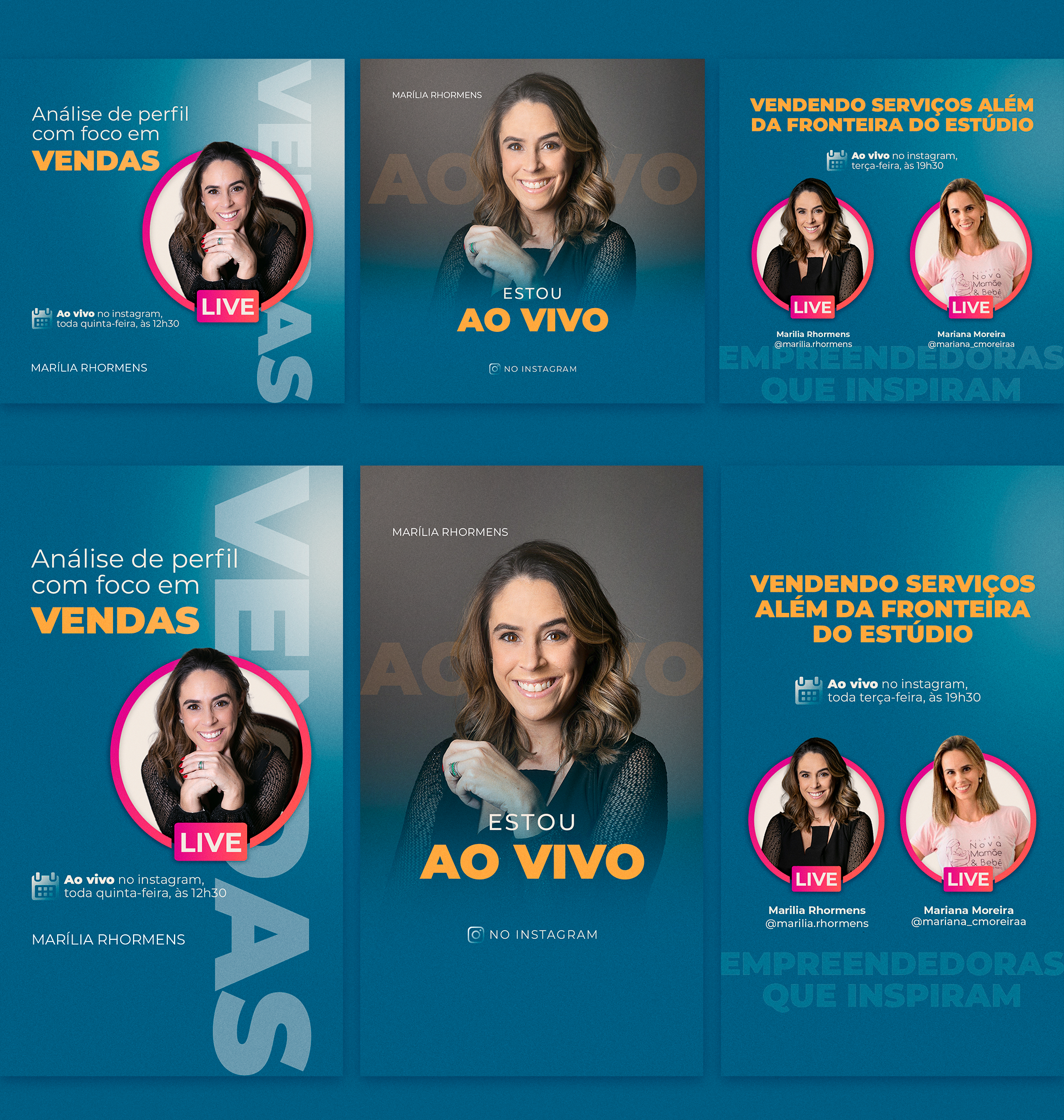 Criativos para o lançamento da Semana das Mulheres Empreendedoras