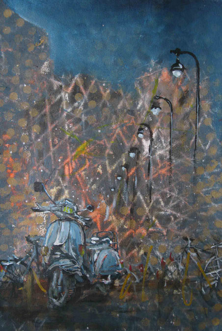 Scoot,  Acrylic on cotton paper