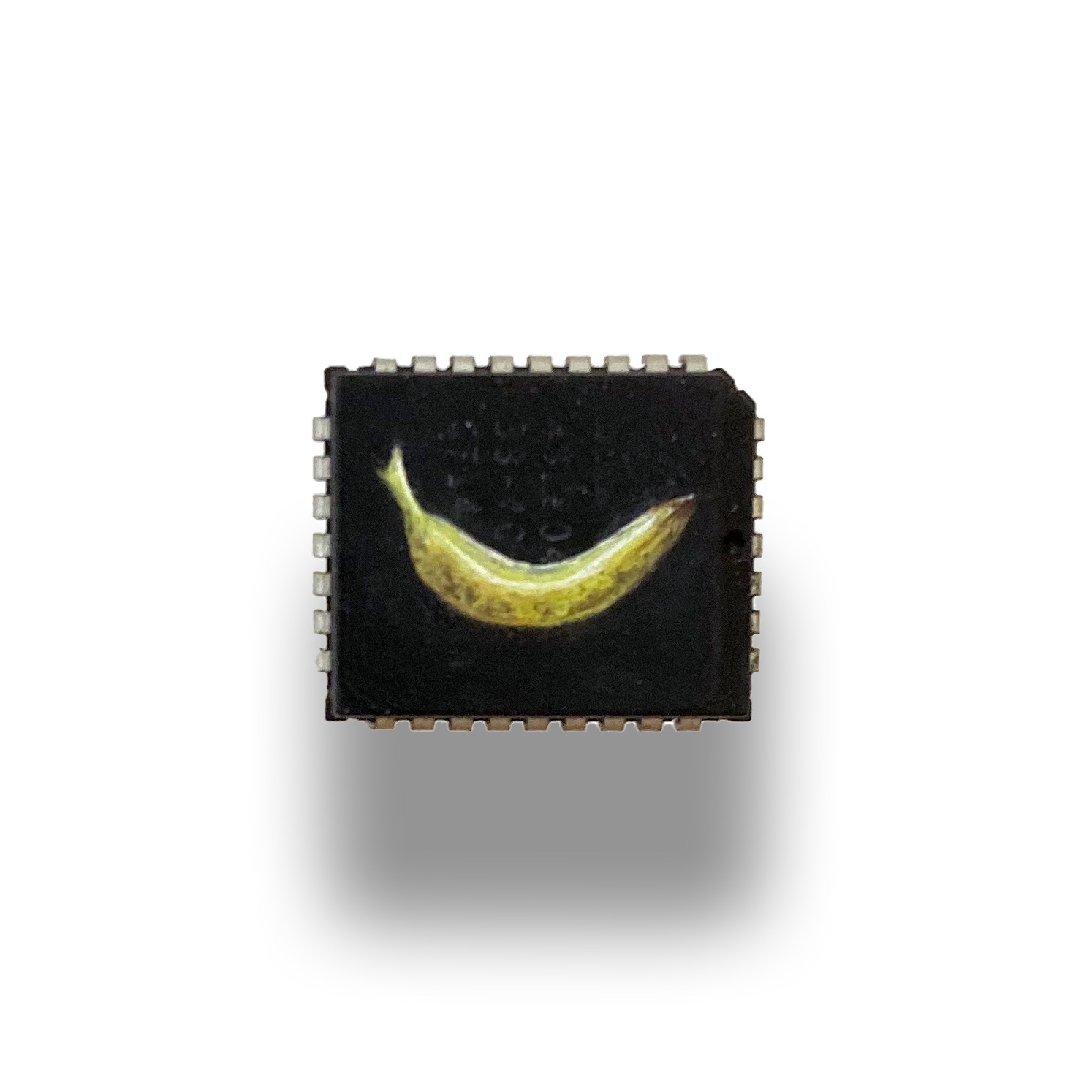 Banana, oil on microchip, 2024