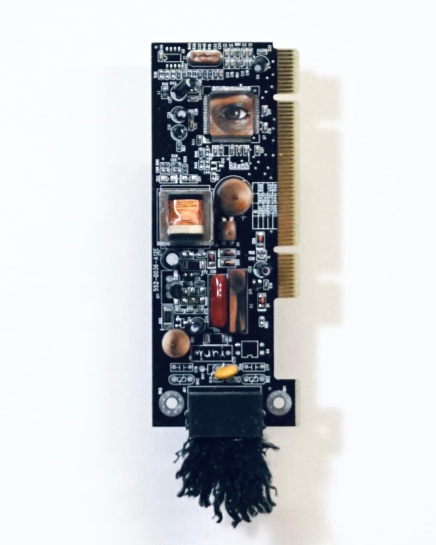 Body Electric Nº7, oil paint on circuit board