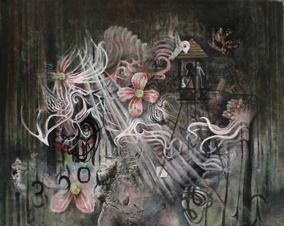 Family secret, Oil and acrlic on canvas