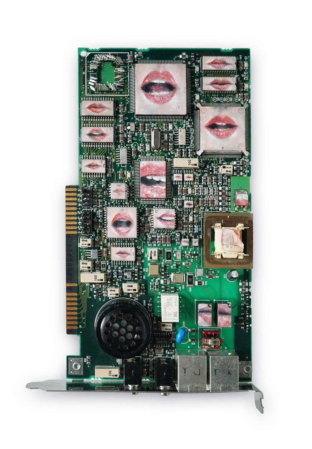 Vox Machina, Oil paint on dial-up network card