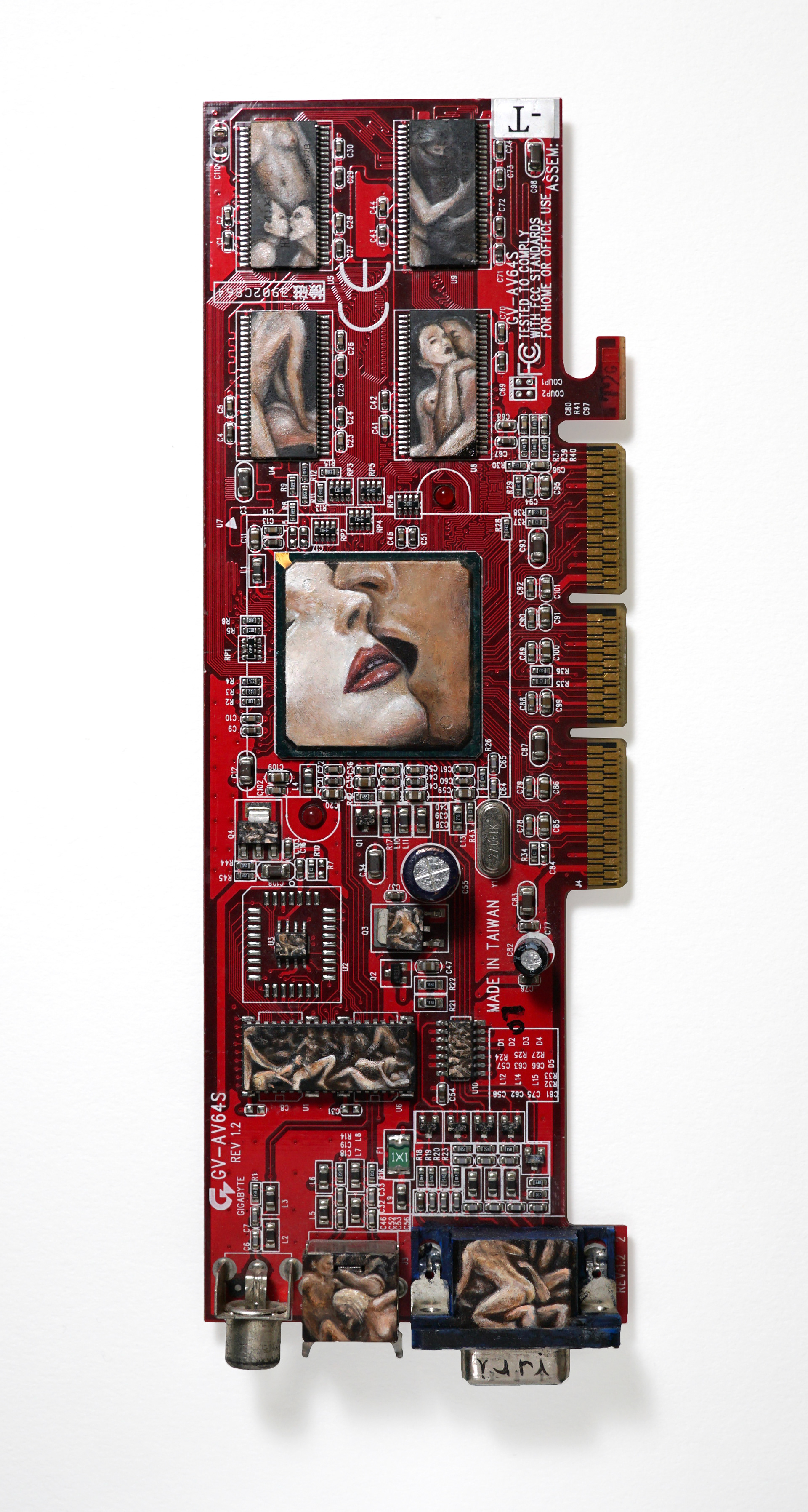 Orginateur Nº2, oil on circuit board, 20x6x2 cm
