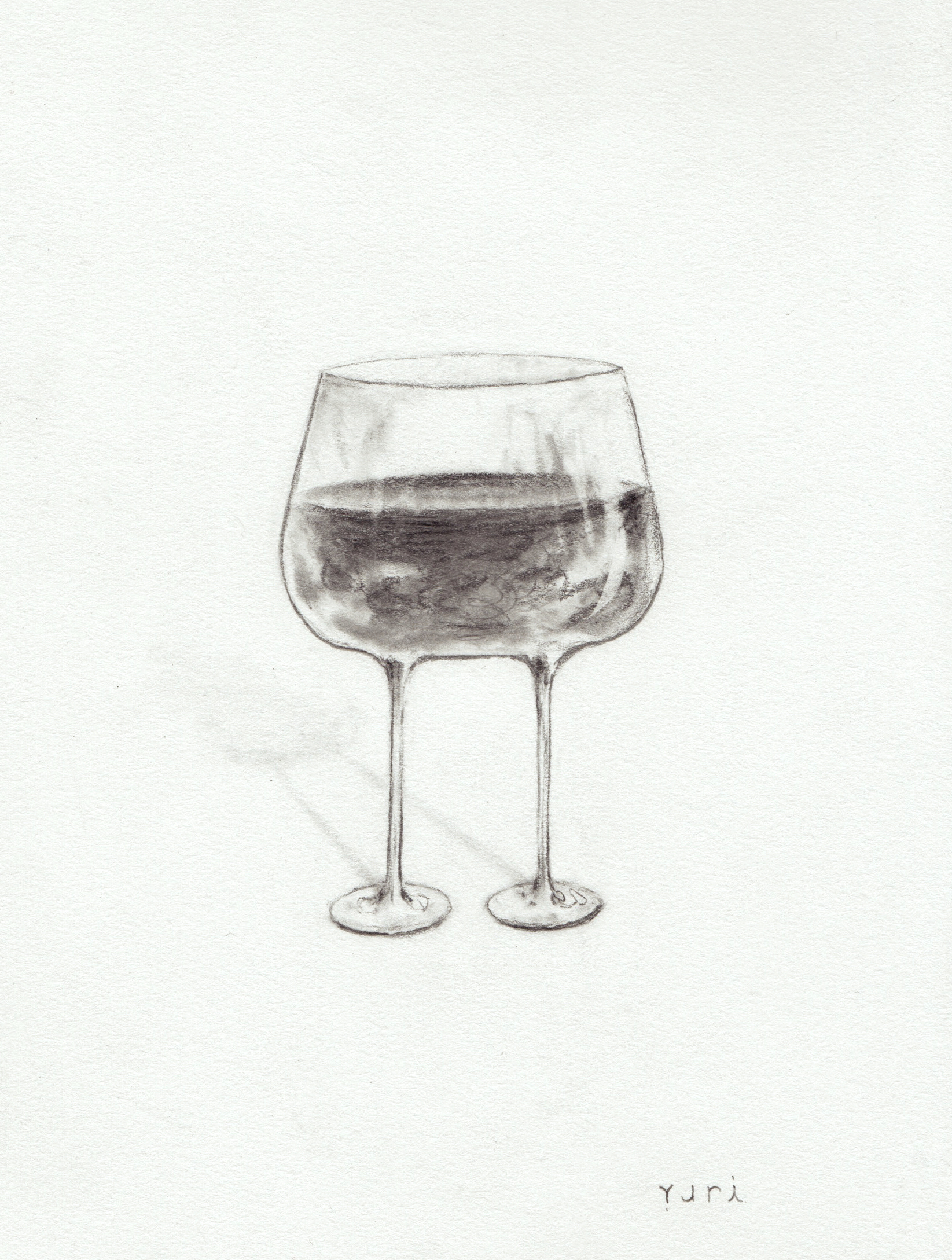 Double verre, Pencil on paper, 2019