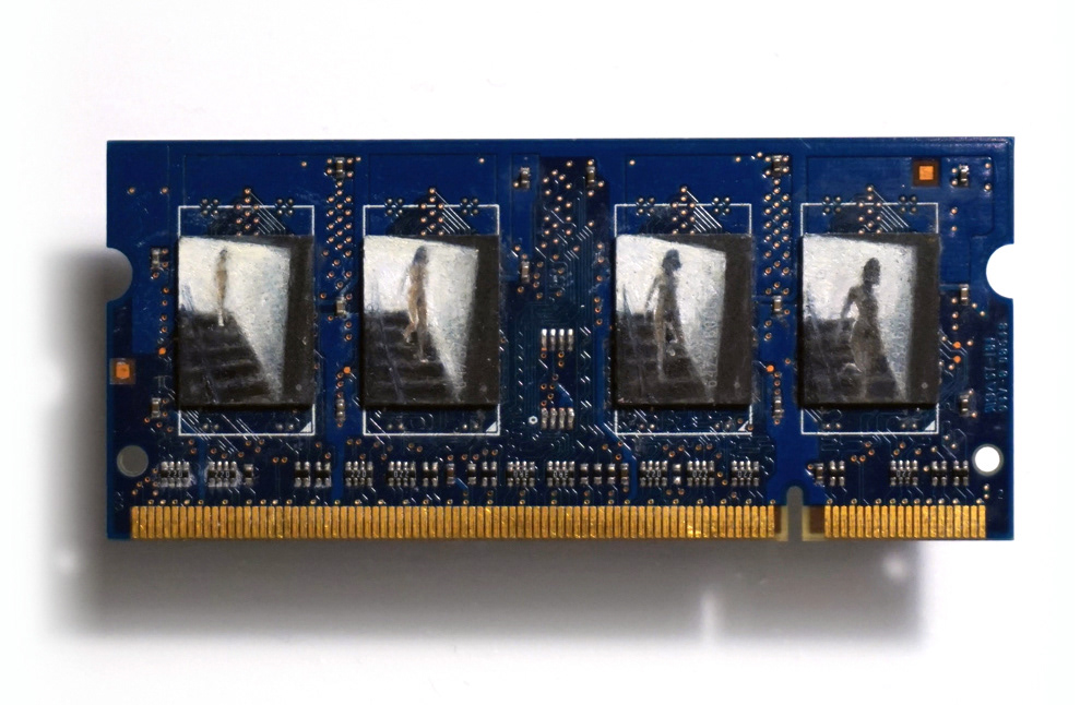 Nude Descending Staircase, Oil paint on RAM, 2014