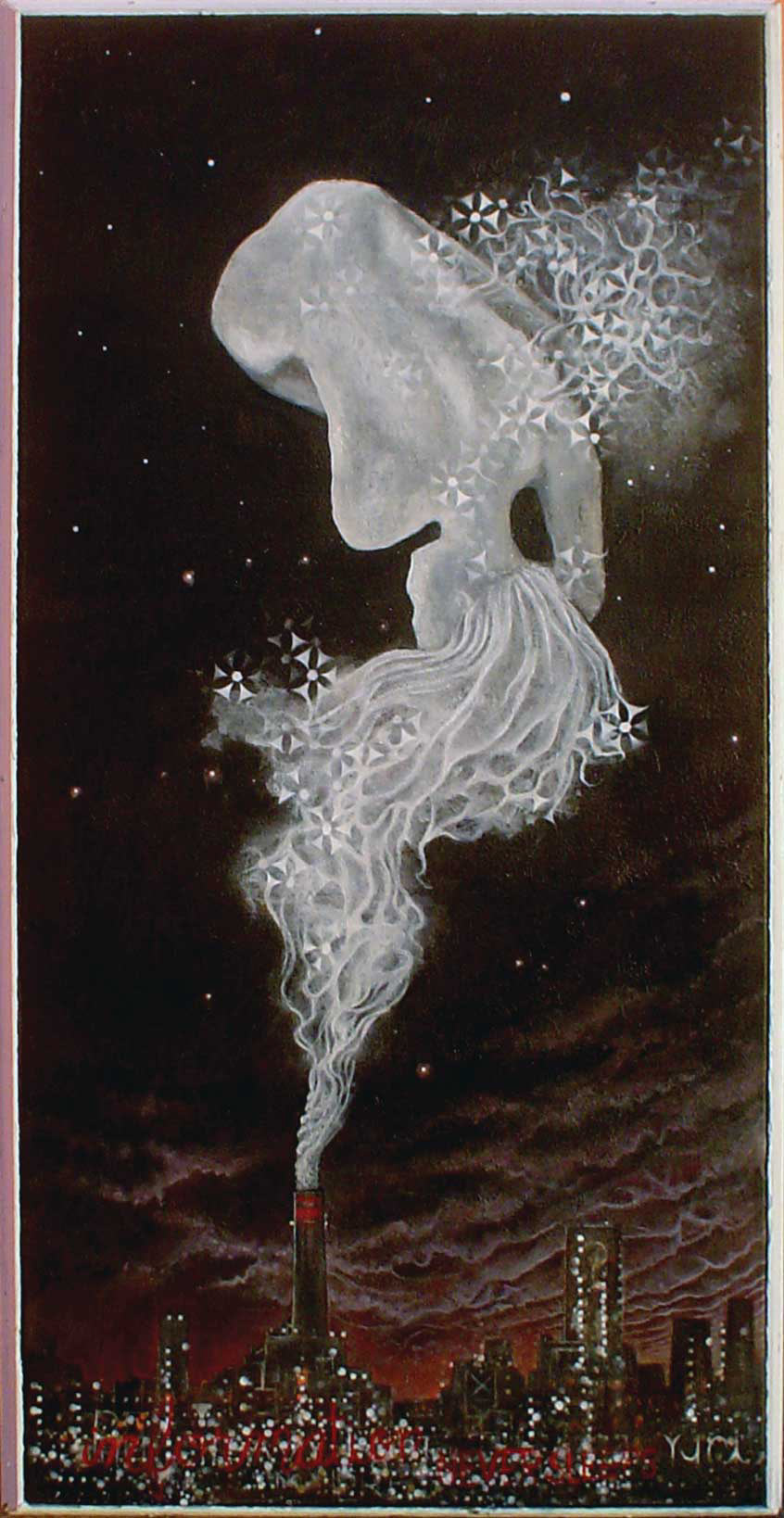 Nocturne in CO2, Oil, acrylic, oil and spraypaint on camvas