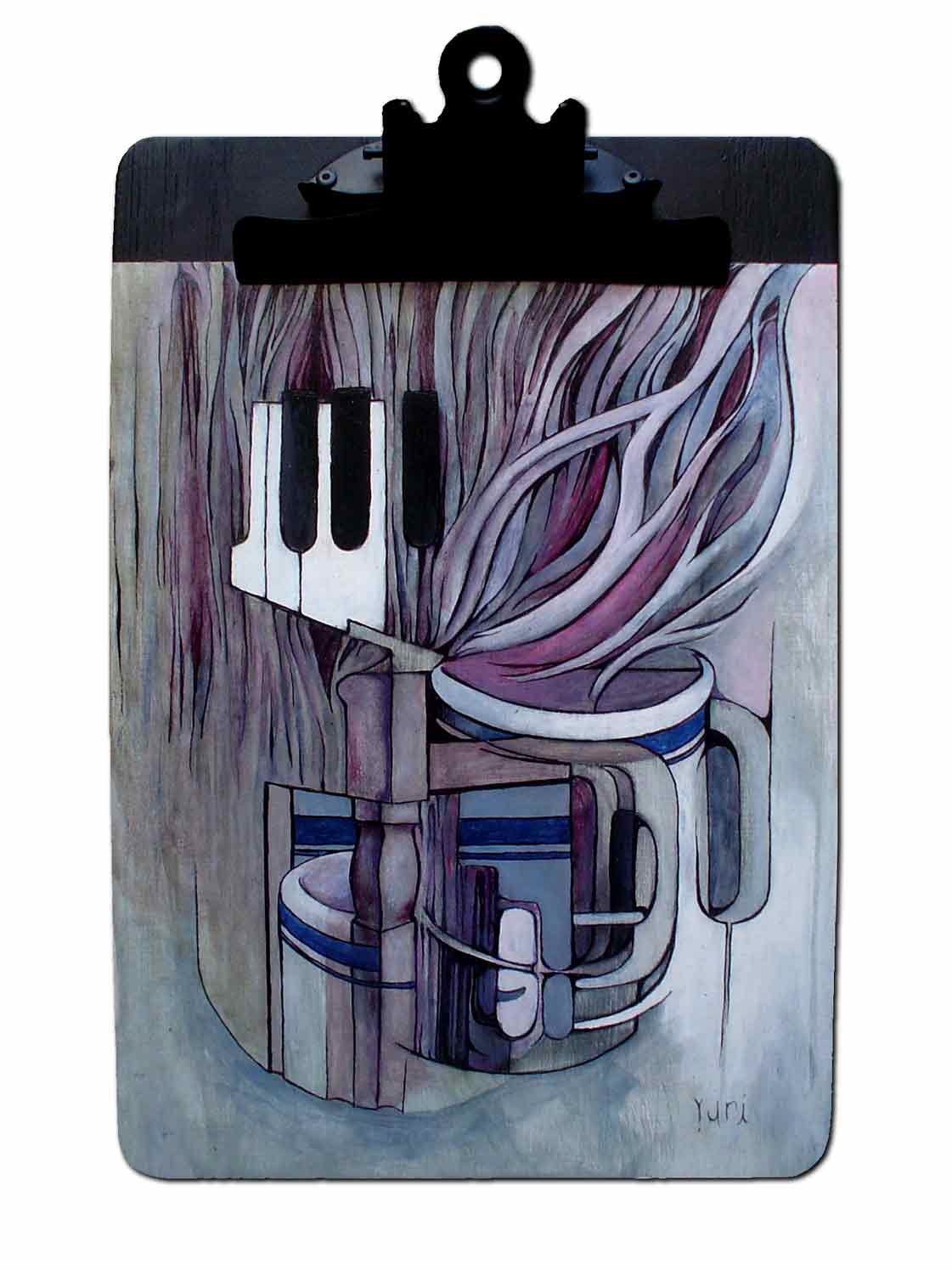 -1st, Acrylic on paper on clipboard