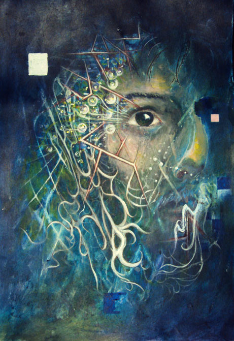 Lost in the City of Light,  Acrylic on cotton paper