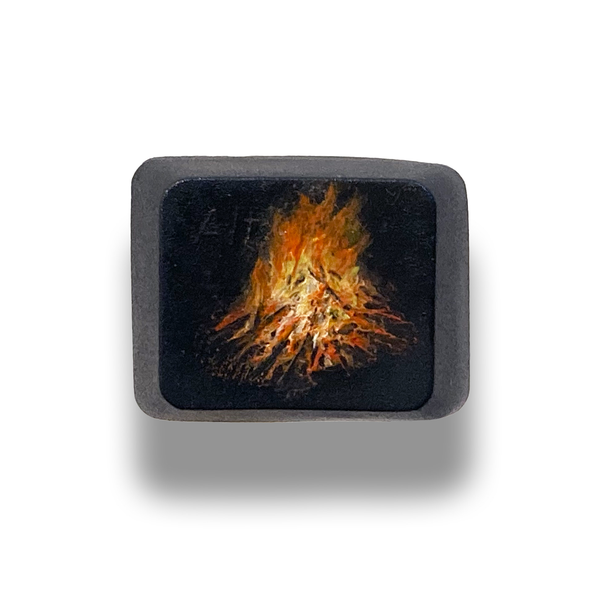 Campfire, oil on compter key, 2024
