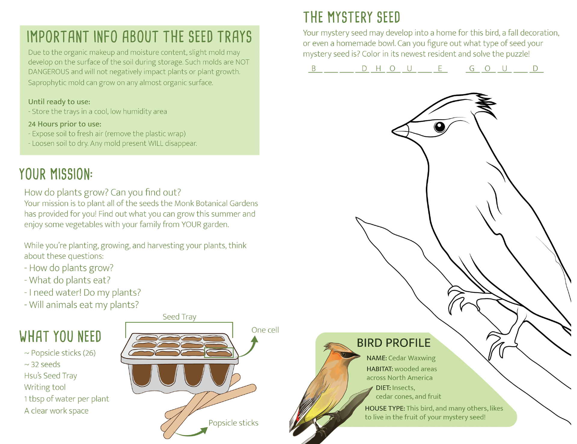 Planting activity booklet 