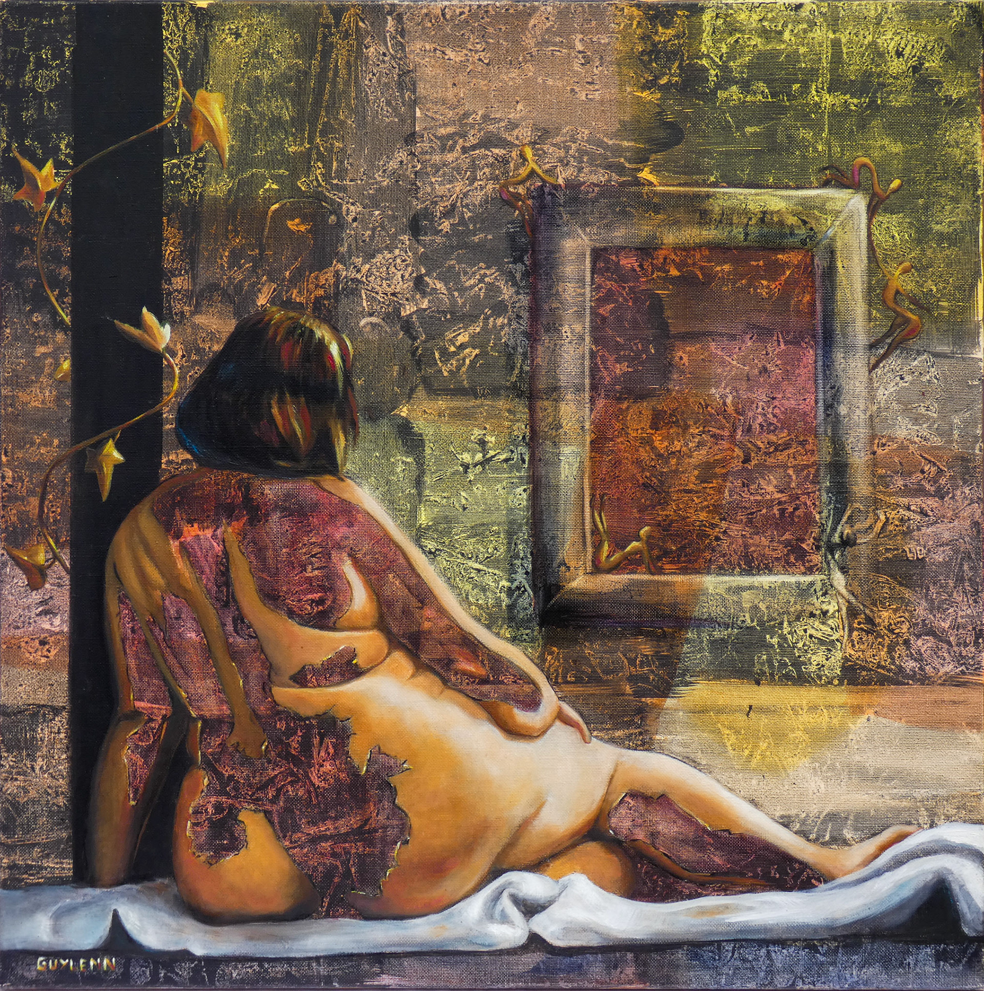 Juliette - Techniques mixtes - 60/60 cm
