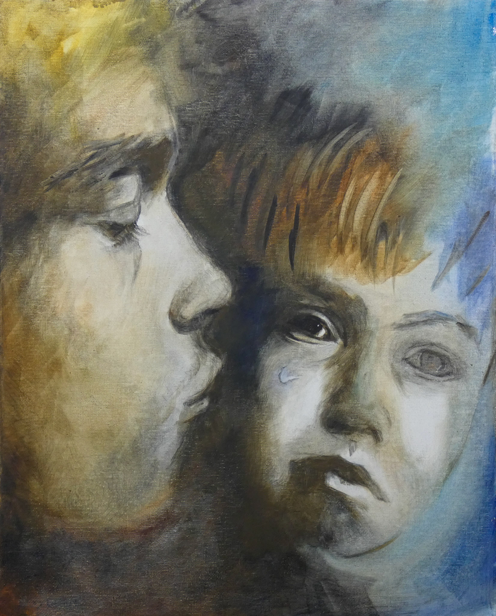 De la larme au baiser - Glacis à l'acrylique - 33/41 cm