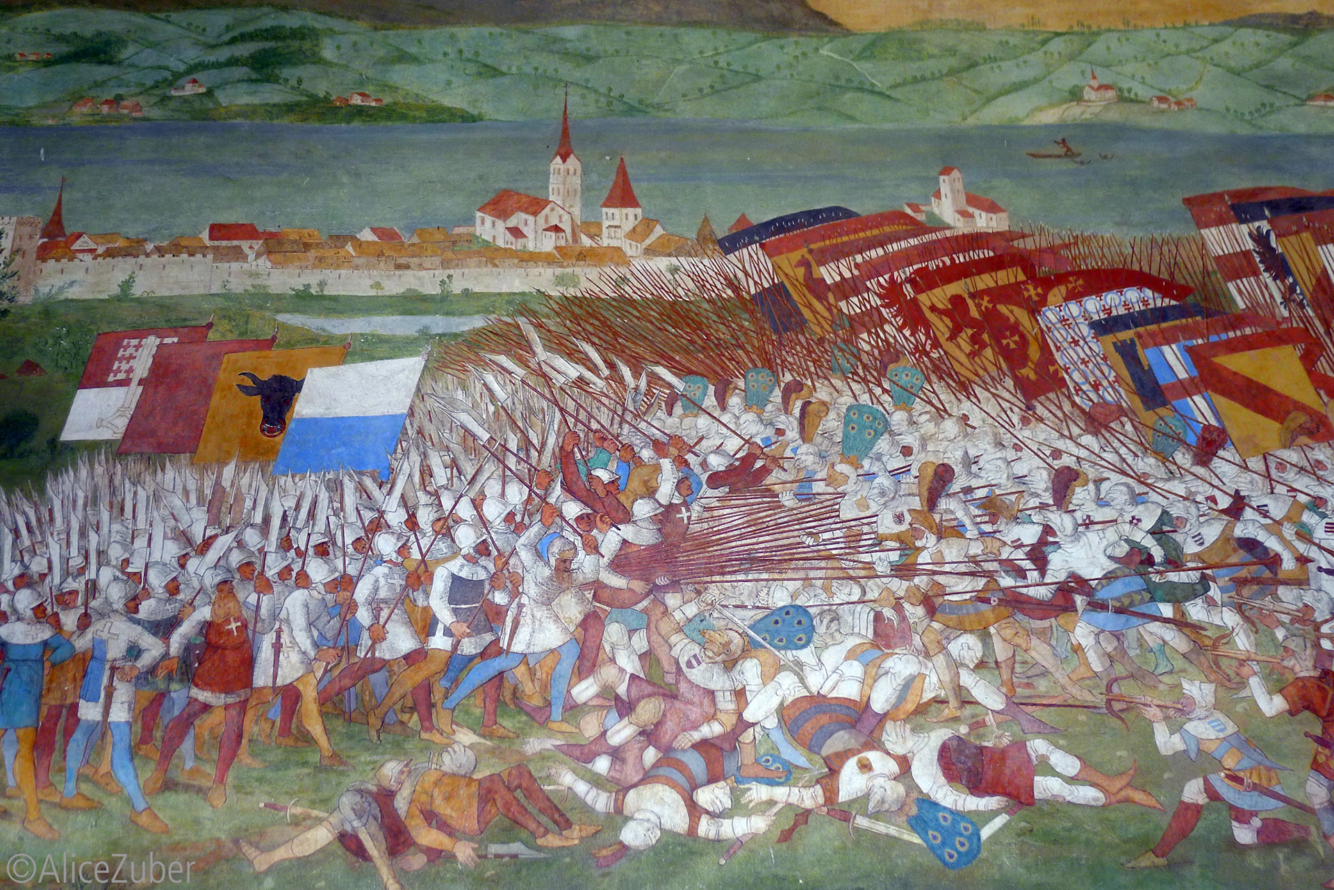 Fresque de la bataille de Sempach