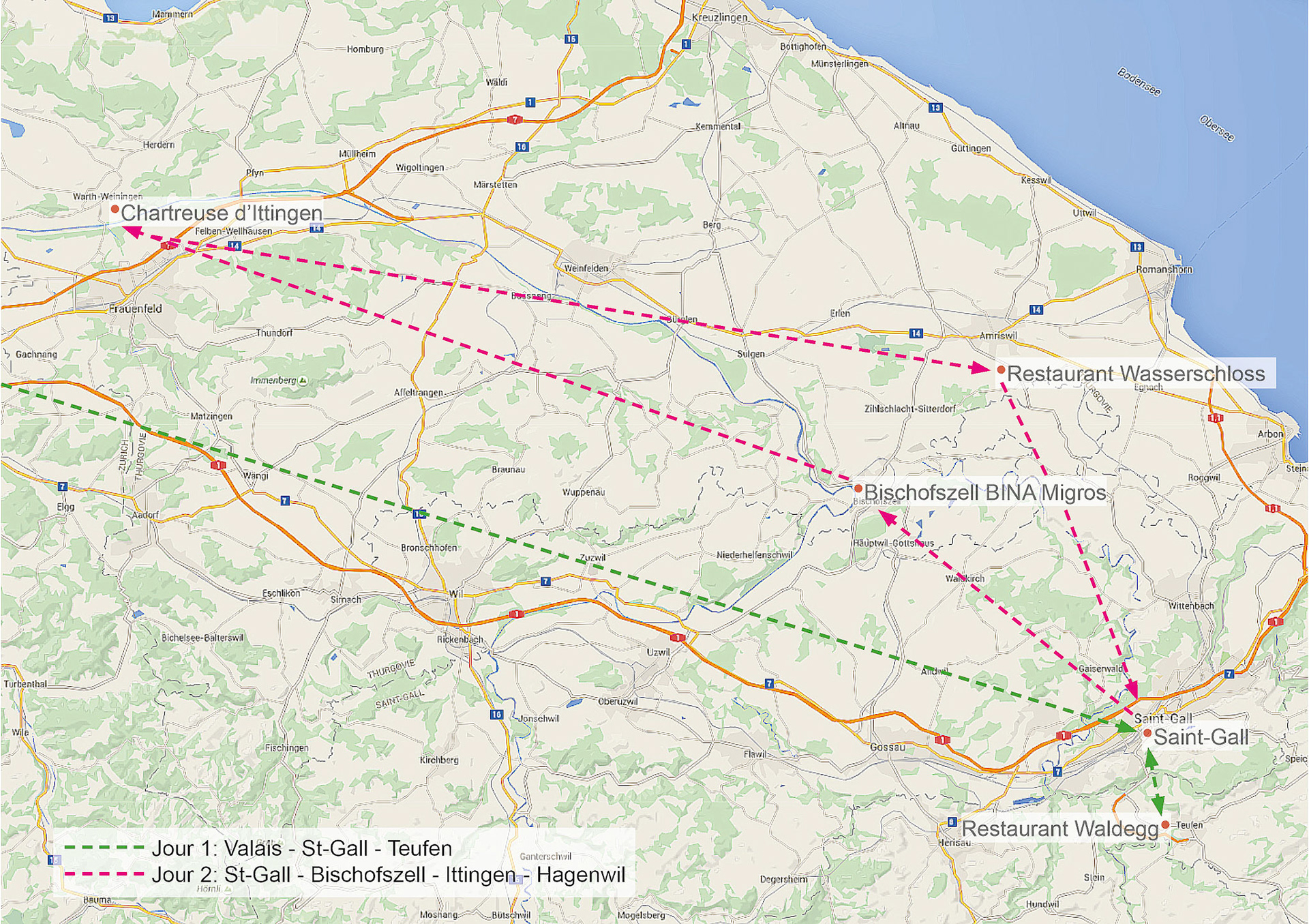 Trajet 14 et 15 juin 
