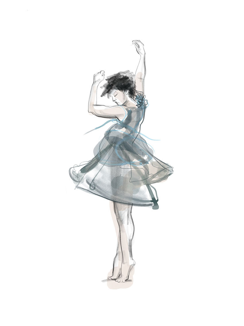 Titel: Blue Dancer  Teknik: Digital teckning/måleri