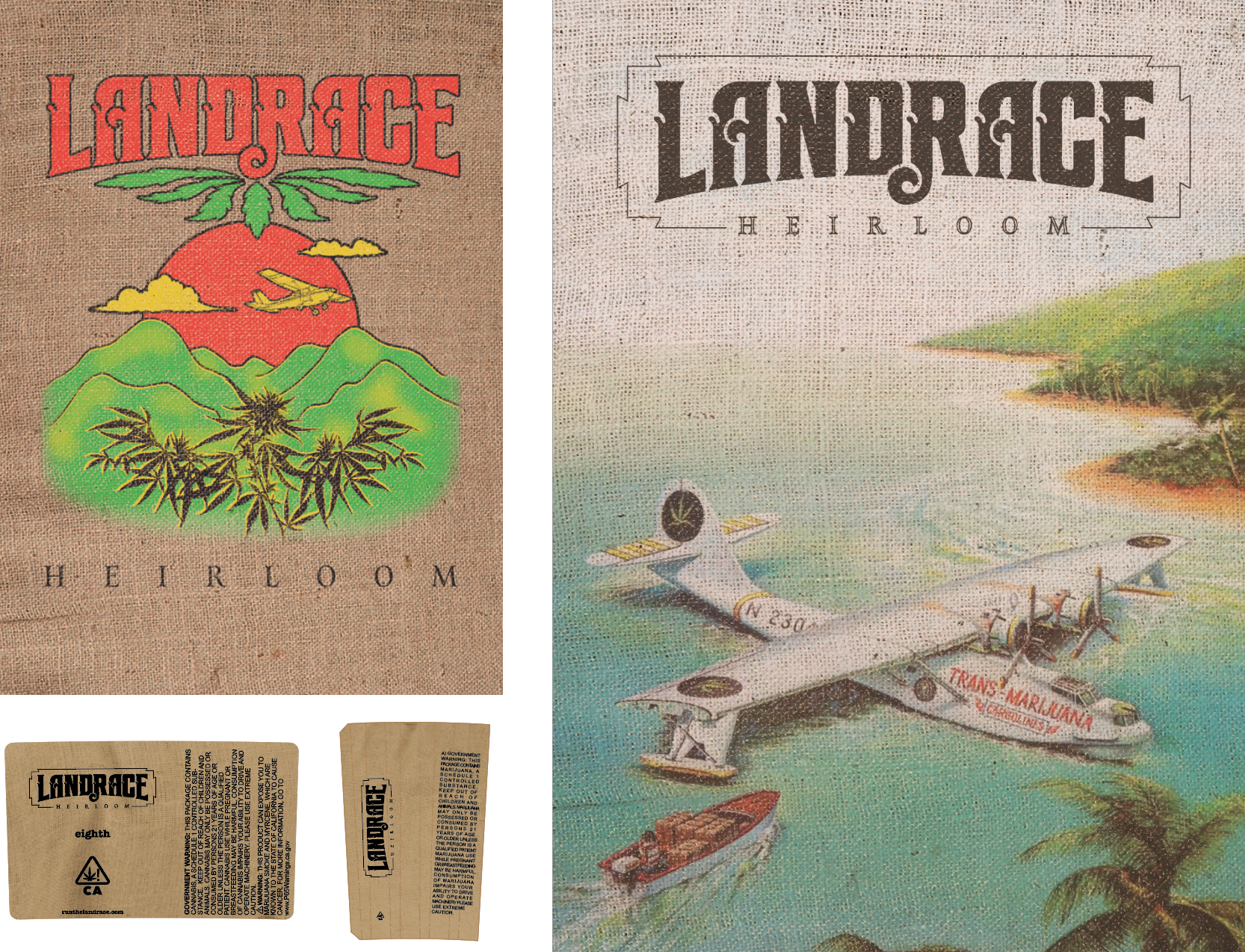 LANDRACE BRAND LOGO DESIGN // MYLAR BAG DESIGN // POP TOP BOTTLE WRAP