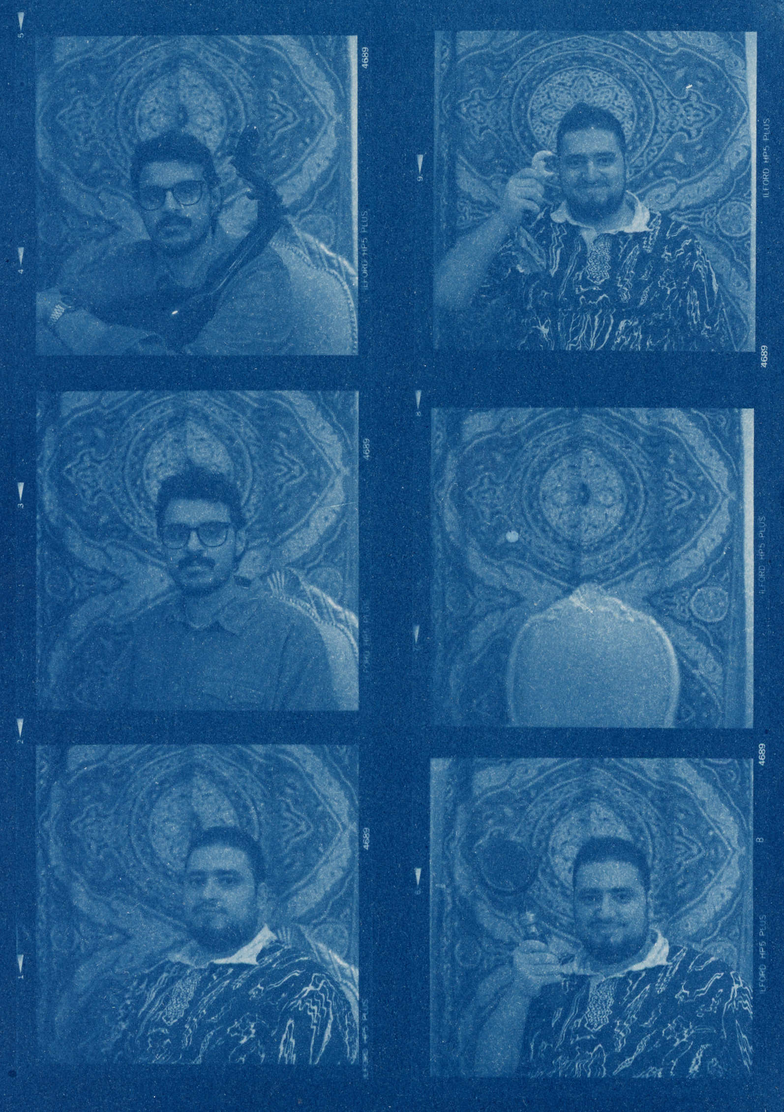 Cyanotype on Paper (Contact Sheet 120 Film)