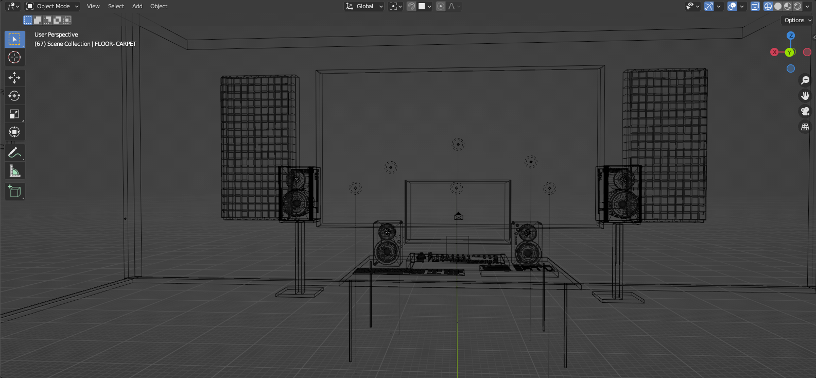 Zoomed in shot of wireframes