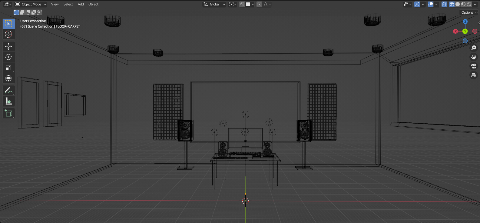 Wide shot of wireframes