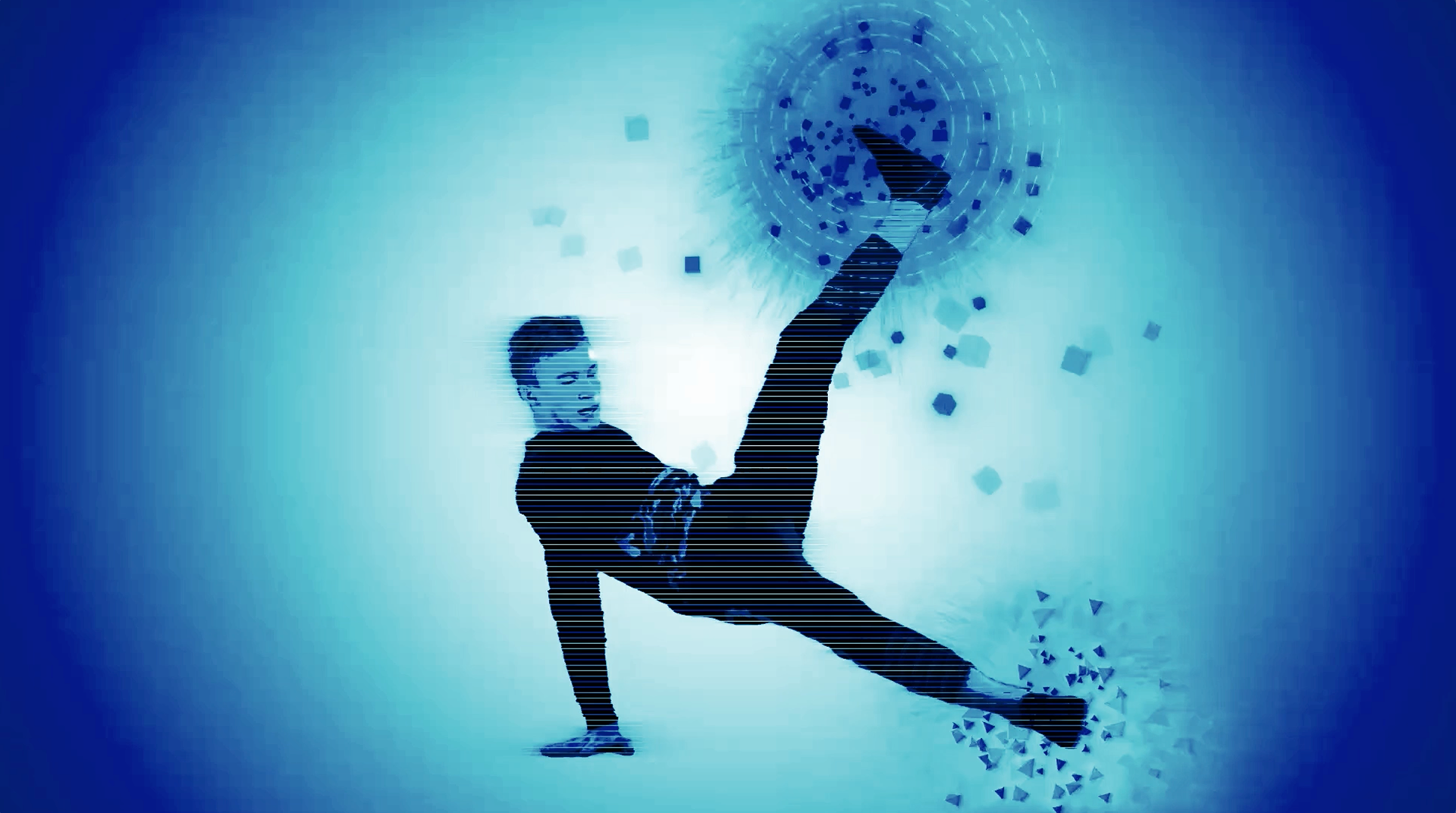 Rotoscoped and motion tracked breakdancer. These frames are from a music video I crated for Snake Bones.