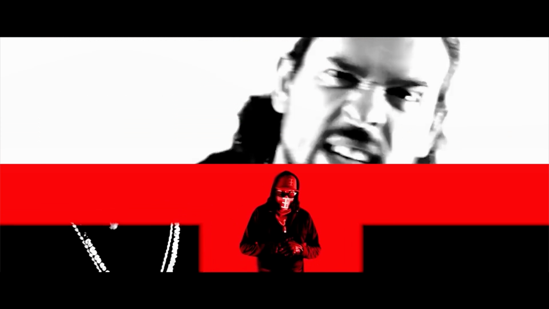 Transition frame from Bow Down music video
