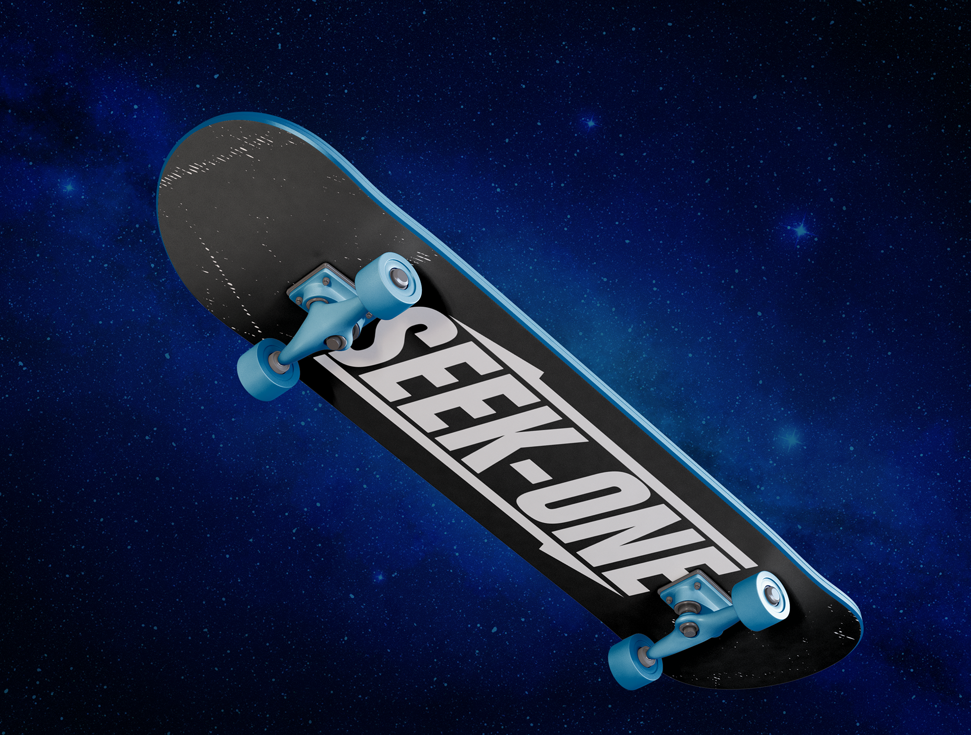 Seek-One logo Skateboard Mock-up