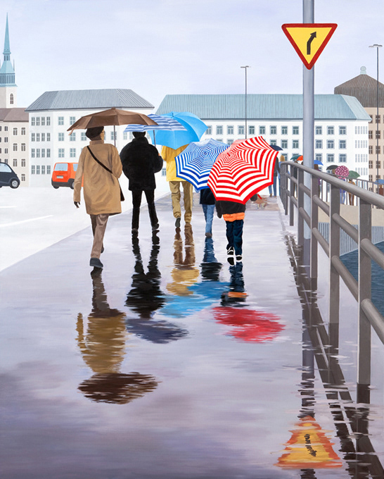 Rainy Stockholm, oil on canvas, 162x130.3cm, 2009